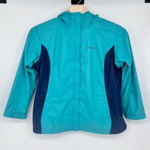 Columbia Womens Jacket 2X Arcadia II Teal Navy Omni Tech Waterproof Breathable